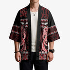 Kia Ora New Zealand Kimono Maori Language Week Whero Taniko Motif - Aussie Hoodie