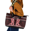 Kia Ora New Zealand Leather Tote Bag Maori Language Week Whero Taniko Motif - Aussie Hoodie