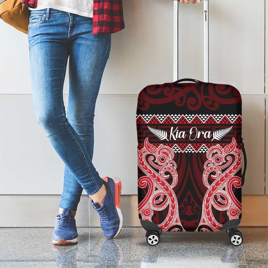 Kia Ora New Zealand Luggage Cover Maori Language Week Whero Taniko Motif - Aussie Hoodie