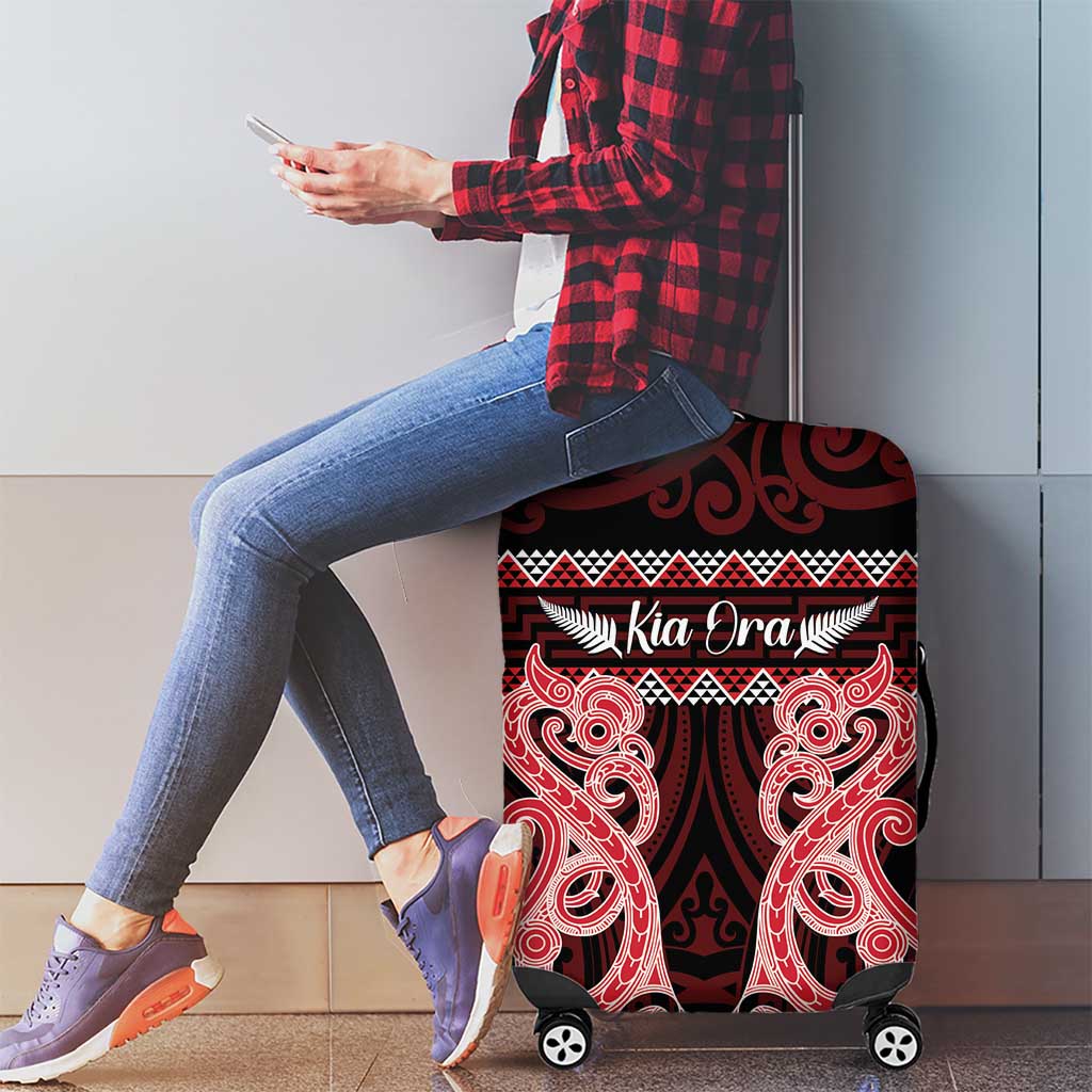 Kia Ora New Zealand Luggage Cover Maori Language Week Whero Taniko Motif - Aussie Hoodie
