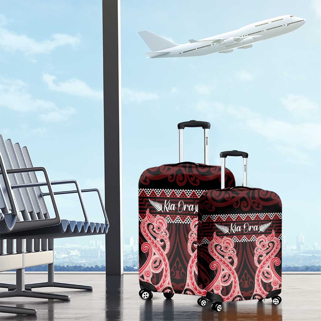 Kia Ora New Zealand Luggage Cover Maori Language Week Whero Taniko Motif - Aussie Hoodie