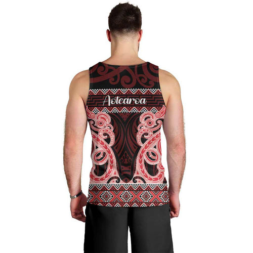 Kia Ora New Zealand Men Tank Top Maori Language Week Whero Taniko Motif - Aussie Hoodie