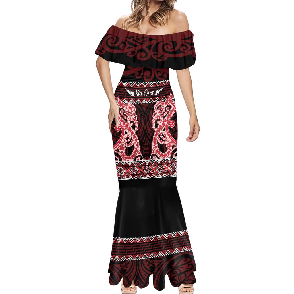 Kia Ora New Zealand Mermaid Dress Maori Language Week Whero Taniko Motif - Aussie Hoodie