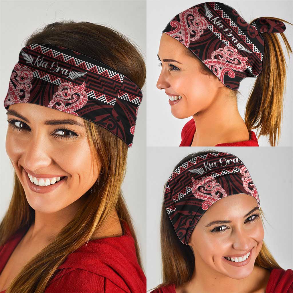Kia Ora New Zealand Neck Gaiter Maori Language Week Whero Taniko Motif - Aussie Hoodie