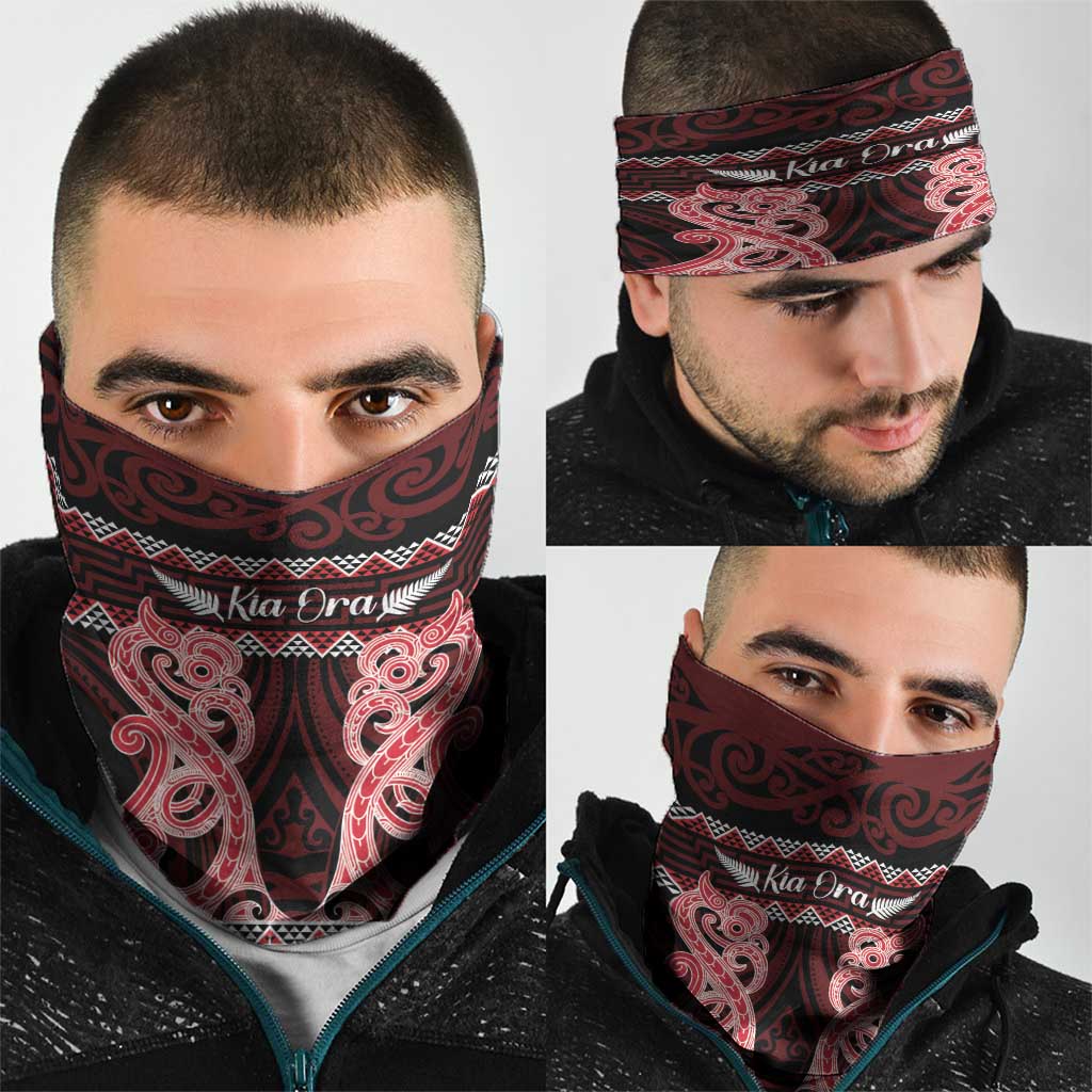 Kia Ora New Zealand Neck Gaiter Maori Language Week Whero Taniko Motif - Aussie Hoodie