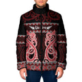 Kia Ora New Zealand Padded Jacket Maori Language Week Whero Taniko Motif - Aussie Hoodie