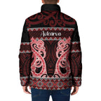 Kia Ora New Zealand Padded Jacket Maori Language Week Whero Taniko Motif - Aussie Hoodie
