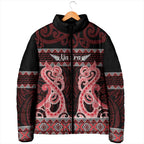 Kia Ora New Zealand Padded Jacket Maori Language Week Whero Taniko Motif - Aussie Hoodie