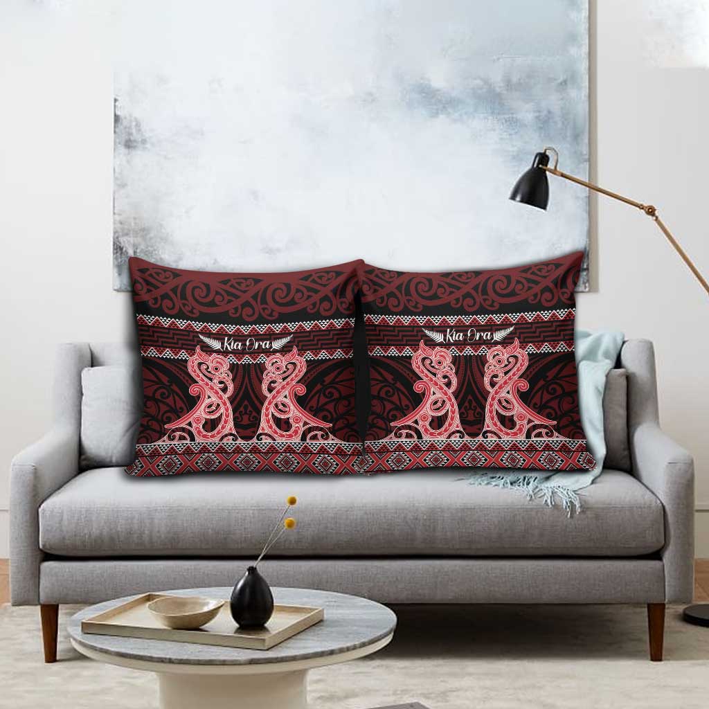 Kia Ora New Zealand Pillow Cover Maori Language Week Whero Taniko Motif - Aussie Hoodie