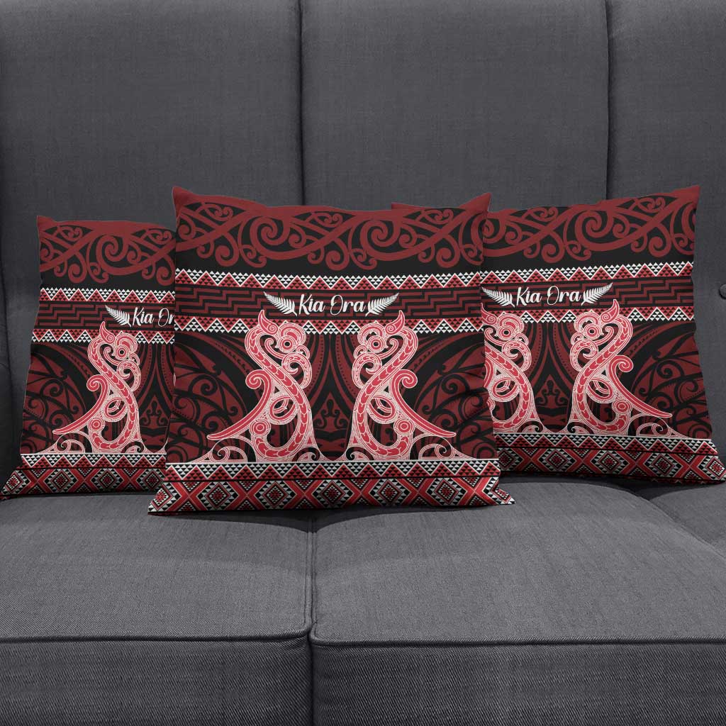 Kia Ora New Zealand Pillow Cover Maori Language Week Whero Taniko Motif - Aussie Hoodie