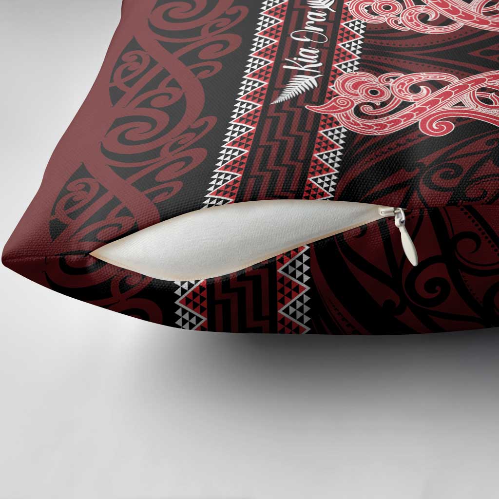 Kia Ora New Zealand Pillow Cover Maori Language Week Whero Taniko Motif - Aussie Hoodie