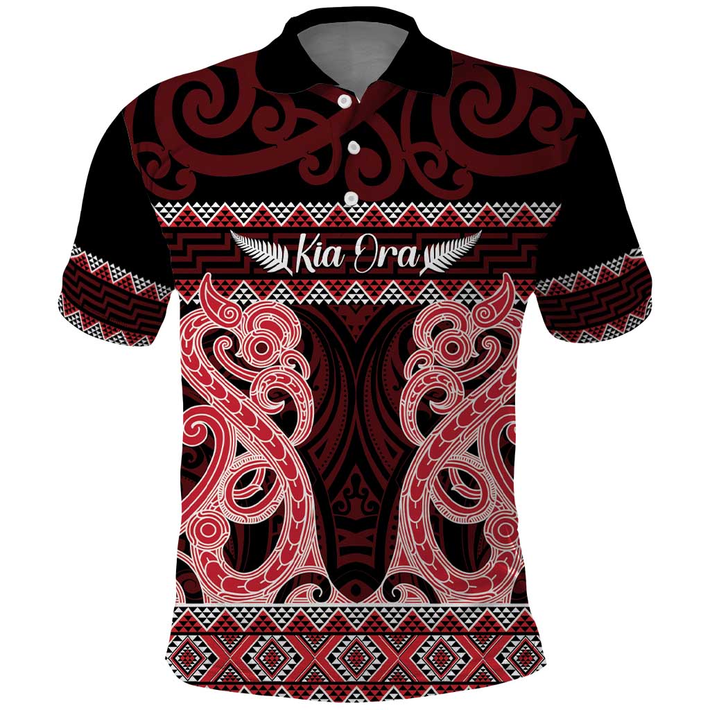 Kia Ora New Zealand Polo Shirt Maori Language Week Whero Taniko Motif - Aussie Hoodie