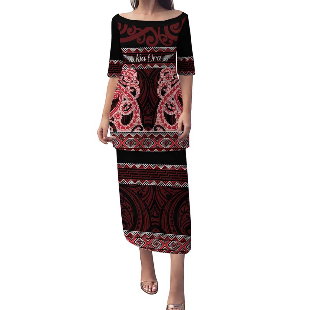 Kia Ora New Zealand Puletasi Maori Language Week Whero Taniko Motif - Aussie Hoodie