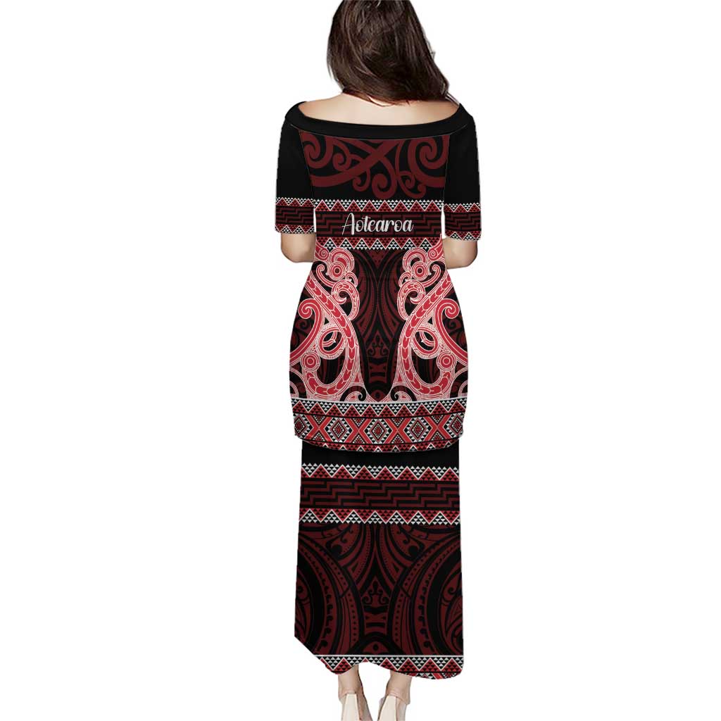 Kia Ora New Zealand Puletasi Maori Language Week Whero Taniko Motif - Aussie Hoodie