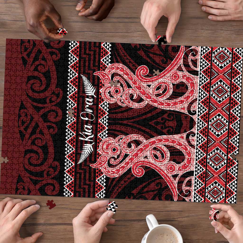 Kia Ora New Zealand Puzzle Maori Language Week Whero Taniko Motif - Aussie Hoodie
