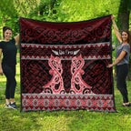 Kia Ora New Zealand Quilt Maori Language Week Whero Taniko Motif - Aussie Hoodie