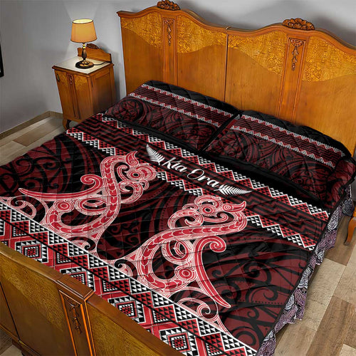 Kia Ora New Zealand Quilt Bed Set Maori Language Week Whero Taniko Motif - Aussie Hoodie