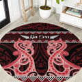 Kia Ora New Zealand Round Carpet Maori Language Week Whero Taniko Motif - Aussie Hoodie