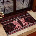 Kia Ora New Zealand Rubber Doormat Maori Language Week Whero Taniko Motif - Aussie Hoodie