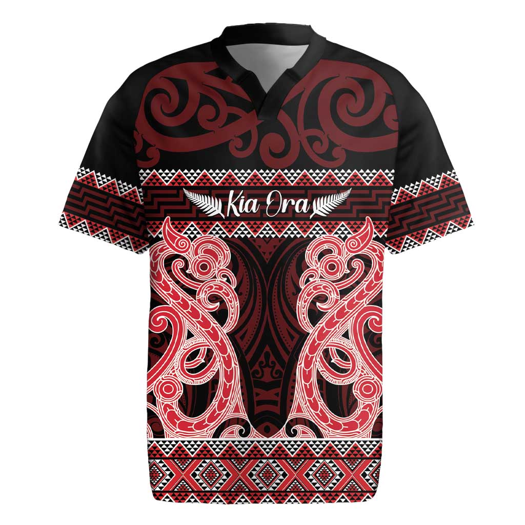 Kia Ora New Zealand Rugby Jersey Maori Language Week Whero Taniko Motif - Aussie Hoodie