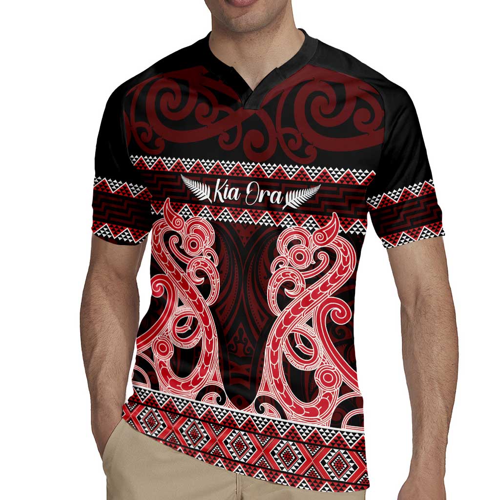 Kia Ora New Zealand Rugby Jersey Maori Language Week Whero Taniko Motif - Aussie Hoodie