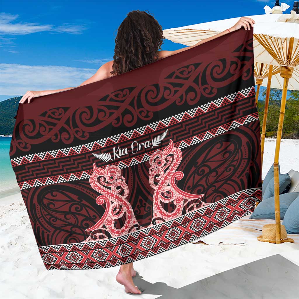 Kia Ora New Zealand Sarong Maori Language Week Whero Taniko Motif - Aussie Hoodie