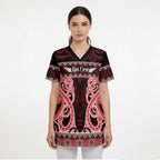 Kia Ora New Zealand Scrub Top Maori Language Week Whero Taniko Motif - Aussie Hoodie