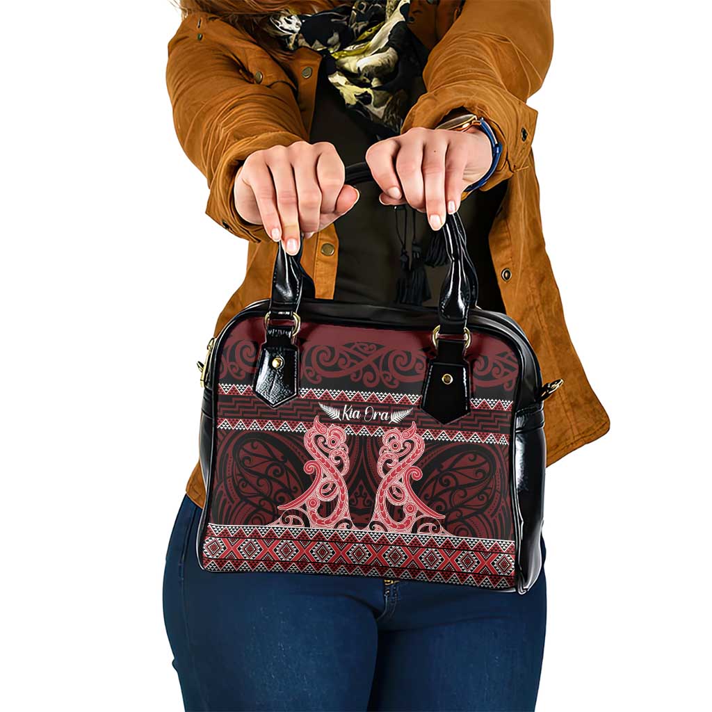 Kia Ora New Zealand Shoulder Handbag Maori Language Week Whero Taniko Motif - Aussie Hoodie
