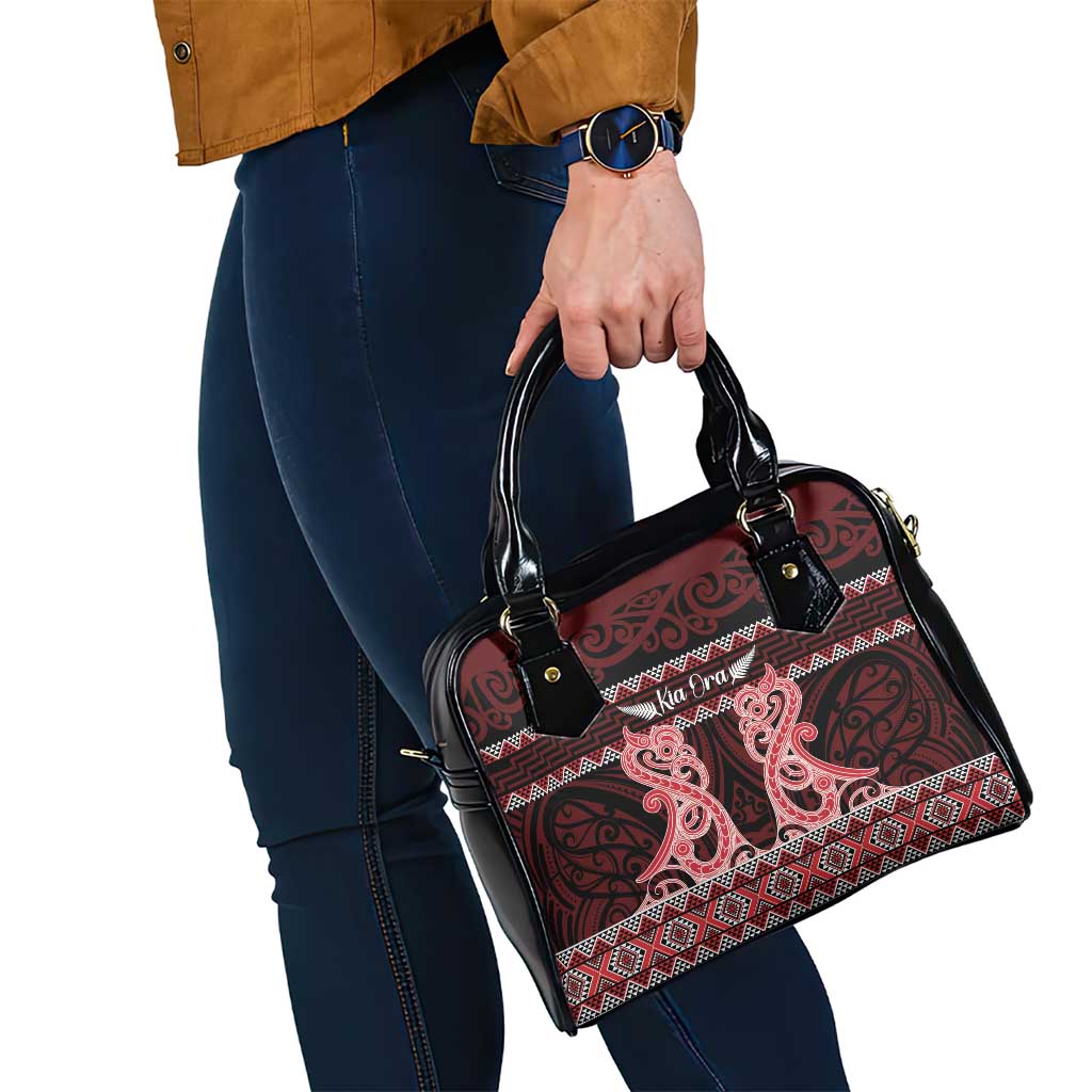 Kia Ora New Zealand Shoulder Handbag Maori Language Week Whero Taniko Motif - Aussie Hoodie