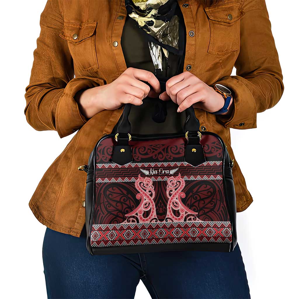 Kia Ora New Zealand Shoulder Handbag Maori Language Week Whero Taniko Motif - Aussie Hoodie
