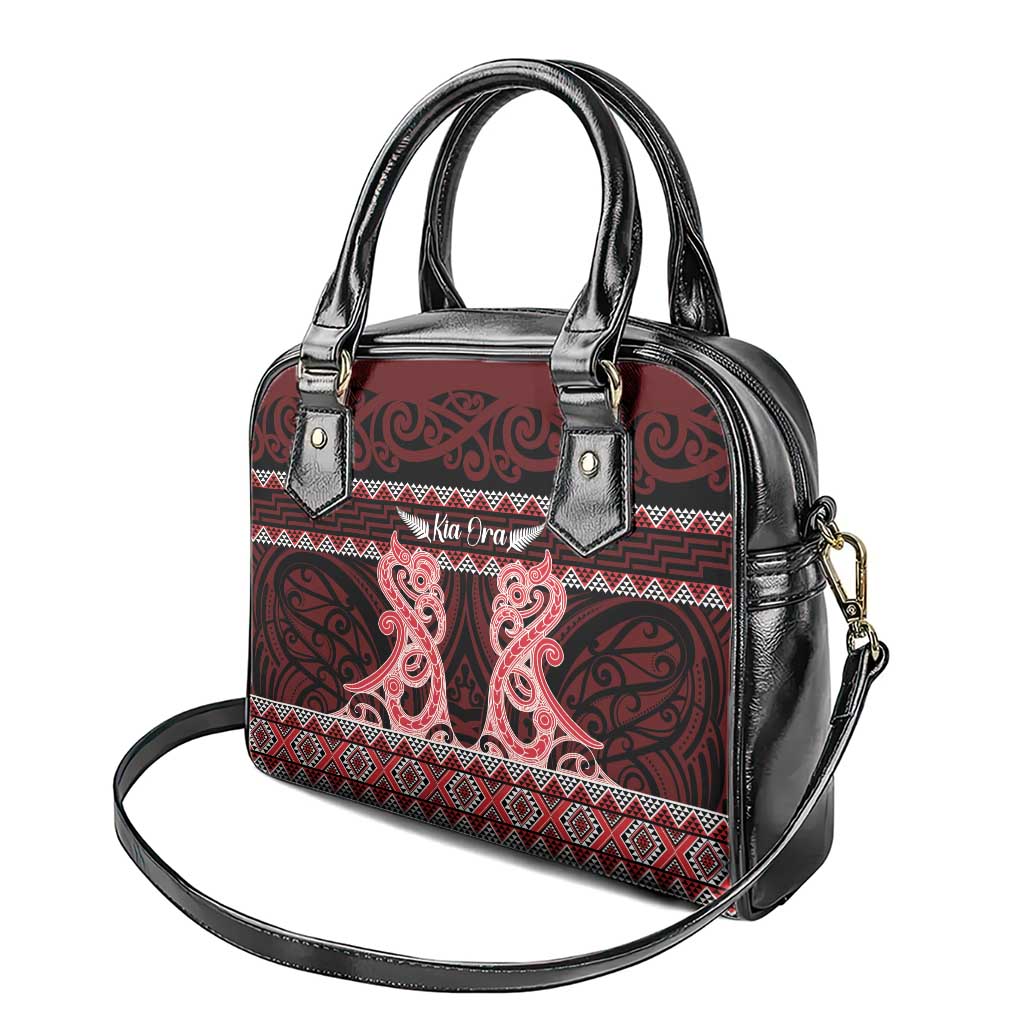 Kia Ora New Zealand Shoulder Handbag Maori Language Week Whero Taniko Motif - Aussie Hoodie