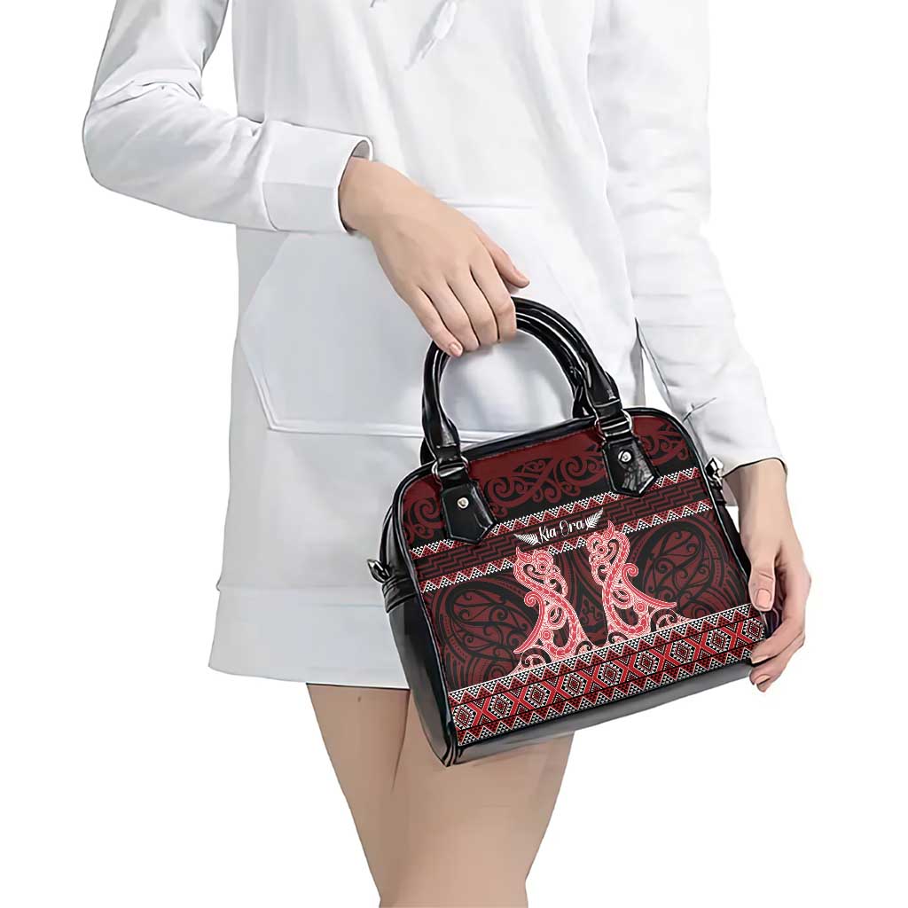 Kia Ora New Zealand Shoulder Handbag Maori Language Week Whero Taniko Motif - Aussie Hoodie