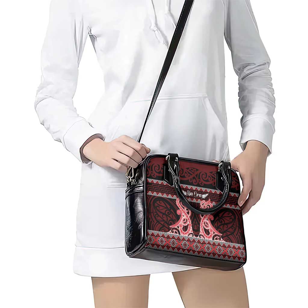 Kia Ora New Zealand Shoulder Handbag Maori Language Week Whero Taniko Motif - Aussie Hoodie