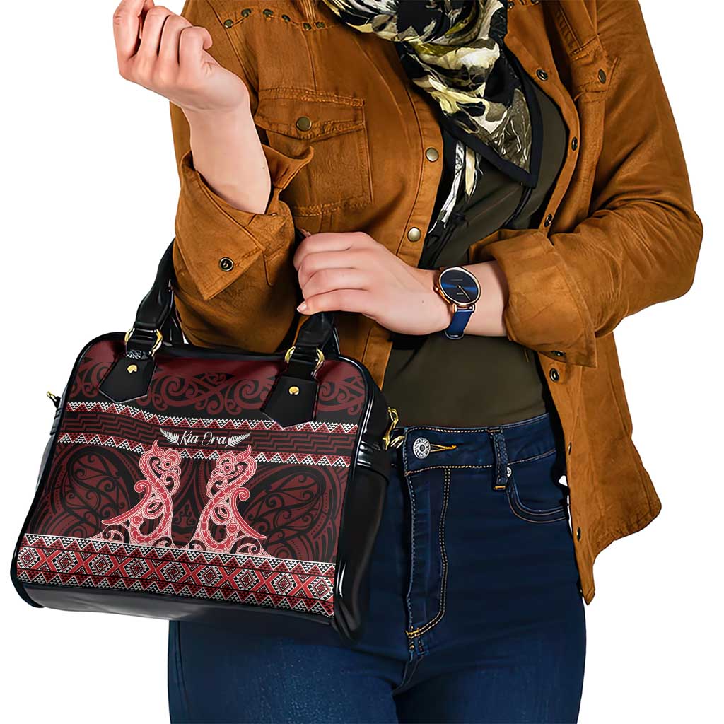 Kia Ora New Zealand Shoulder Handbag Maori Language Week Whero Taniko Motif - Aussie Hoodie