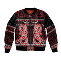 Kia Ora New Zealand Sleeve Zip Bomber Jacket Maori Language Week Whero Taniko Motif - Aussie Hoodie