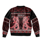 Kia Ora New Zealand Sleeve Zip Bomber Jacket Maori Language Week Whero Taniko Motif - Aussie Hoodie