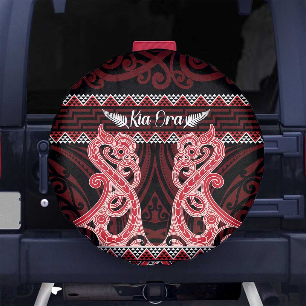 Kia Ora New Zealand Spare Tire Cover Maori Language Week Whero Taniko Motif - Aussie Hoodie