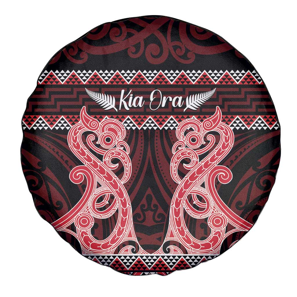 Kia Ora New Zealand Spare Tire Cover Maori Language Week Whero Taniko Motif - Aussie Hoodie