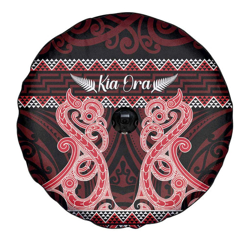 Kia Ora New Zealand Spare Tire Cover Maori Language Week Whero Taniko Motif - Aussie Hoodie