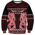 Kia Ora New Zealand Sweatshirt Maori Language Week Whero Taniko Motif - Aussie Hoodie
