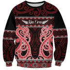 Kia Ora New Zealand Sweatshirt Maori Language Week Whero Taniko Motif - Aussie Hoodie
