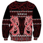 Kia Ora New Zealand Sweatshirt Maori Language Week Whero Taniko Motif - Aussie Hoodie