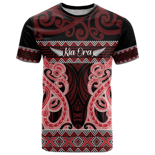 Kia Ora New Zealand T Shirt Maori Language Week Whero Taniko Motif - Aussie Hoodie