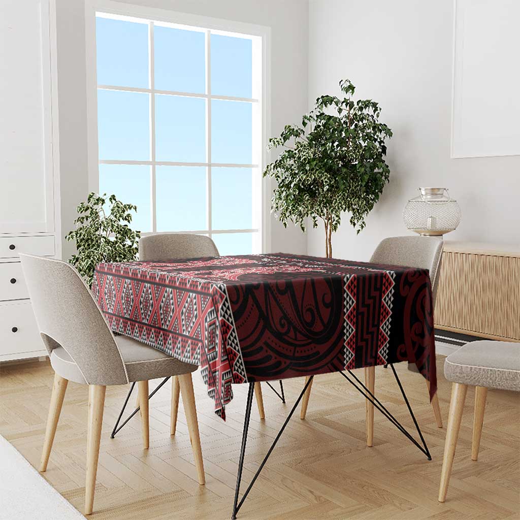 Kia Ora New Zealand Tablecloth Maori Language Week Whero Taniko Motif - Aussie Hoodie