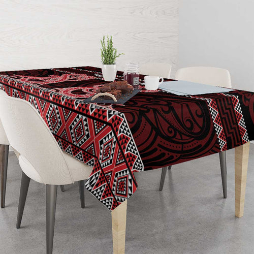 Kia Ora New Zealand Tablecloth Maori Language Week Whero Taniko Motif - Aussie Hoodie