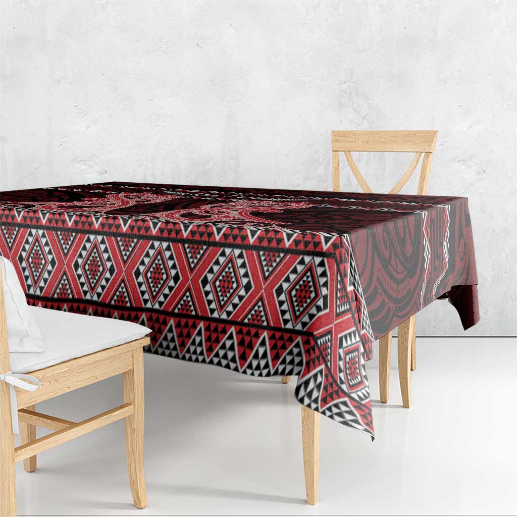 Kia Ora New Zealand Tablecloth Maori Language Week Whero Taniko Motif - Aussie Hoodie