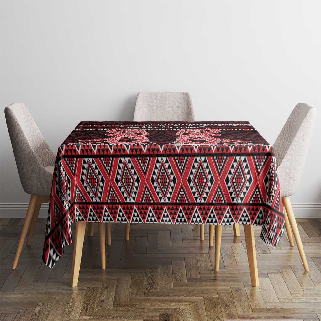 Kia Ora New Zealand Tablecloth Maori Language Week Whero Taniko Motif - Aussie Hoodie