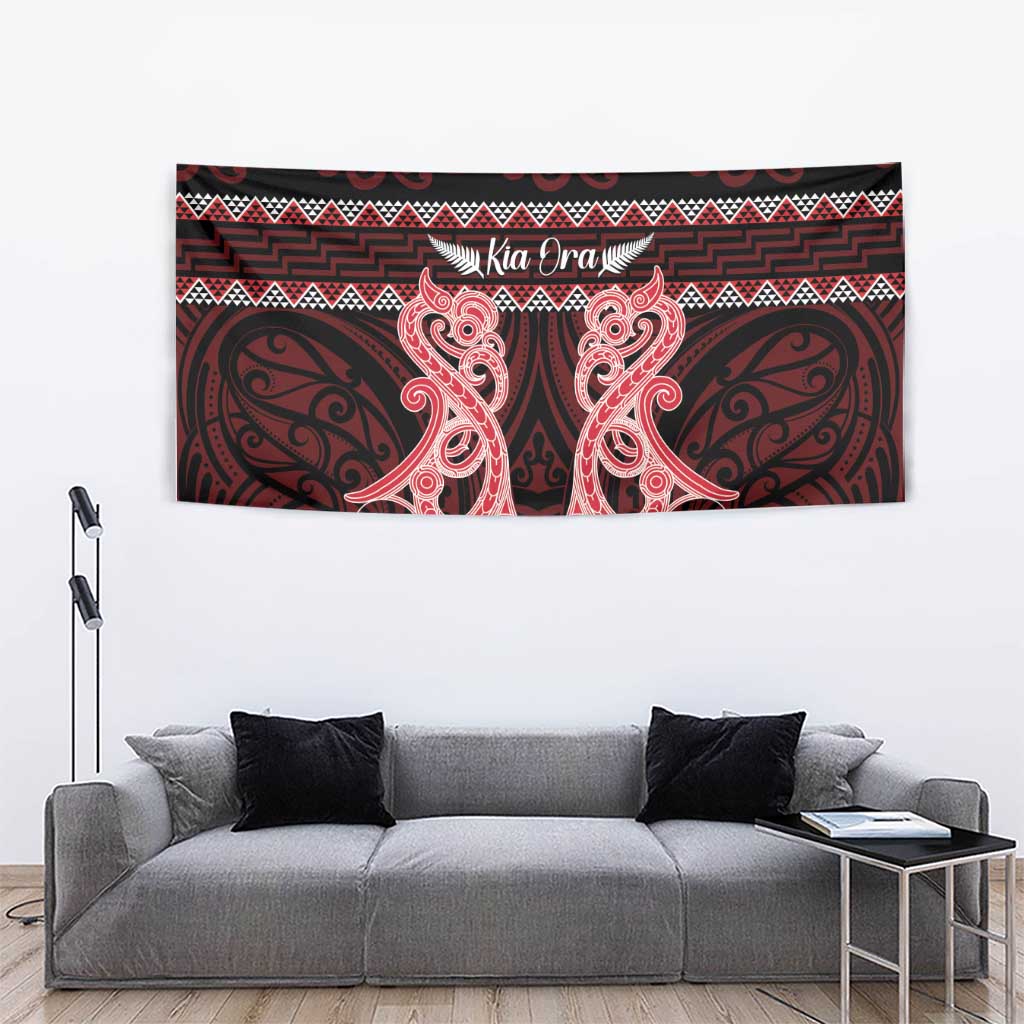 Kia Ora New Zealand Tapestry Maori Language Week Whero Taniko Motif - Aussie Hoodie