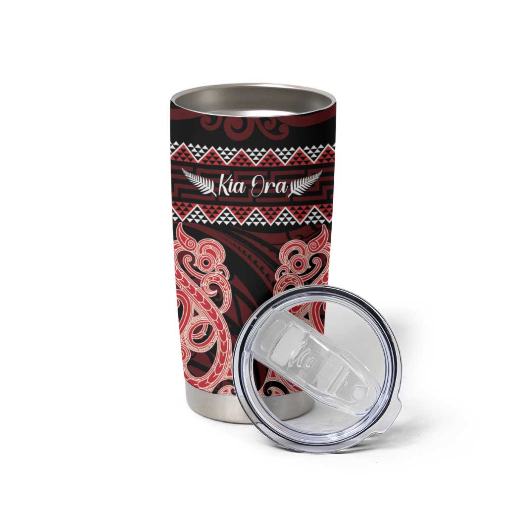 Kia Ora New Zealand Tumbler Cup Maori Language Week Whero Taniko Motif - Aussie Hoodie
