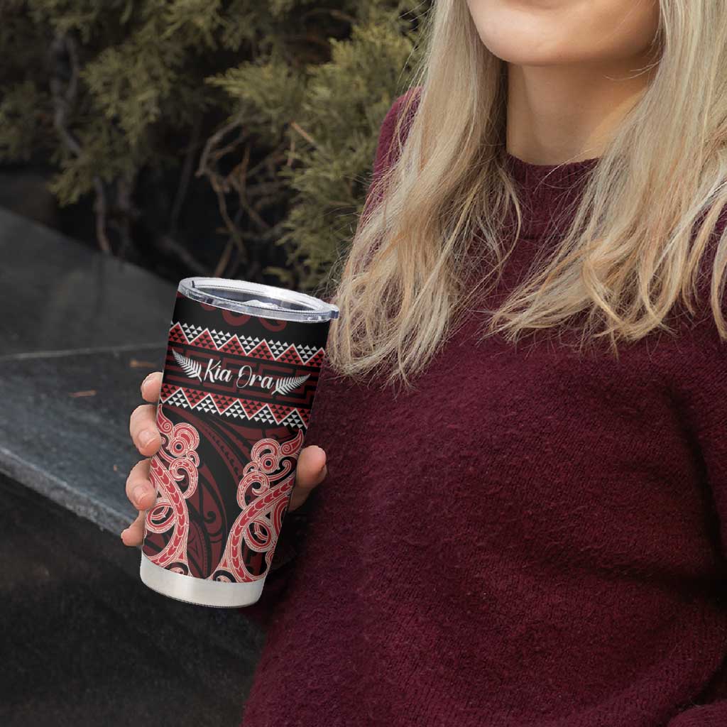 Kia Ora New Zealand Tumbler Cup Maori Language Week Whero Taniko Motif - Aussie Hoodie
